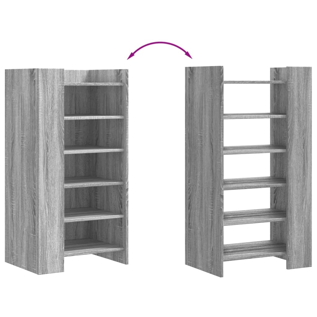 Schoenenkast 52x37,5x100 cm bewerkt hout grijs sonoma eiken is nu te koop bij PeponiXL, paradijselijk wonen!