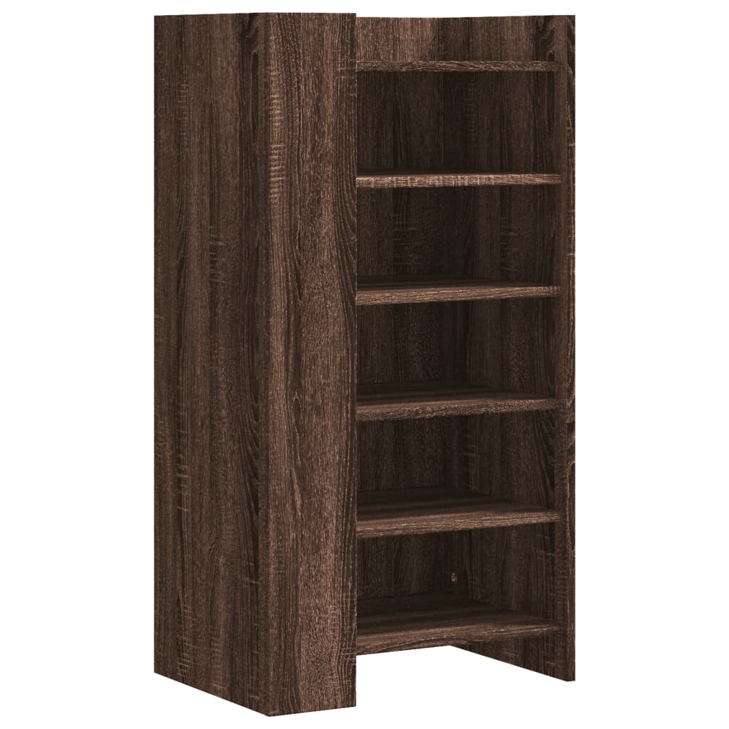 Schoenenkast 52x37,5x100 cm bewerkt hout bruin eikenkleurig is nu te koop bij PeponiXL, paradijselijk wonen!