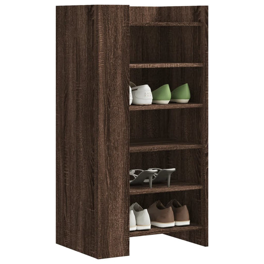 Schoenenkast 52x37,5x100 cm bewerkt hout bruin eikenkleurig is nu te koop bij PeponiXL, paradijselijk wonen!