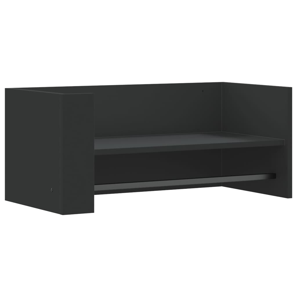 Wandschap 70,5x35x30,5 cm bewerkt hout zwart is nu te koop bij PeponiXL, paradijselijk wonen!