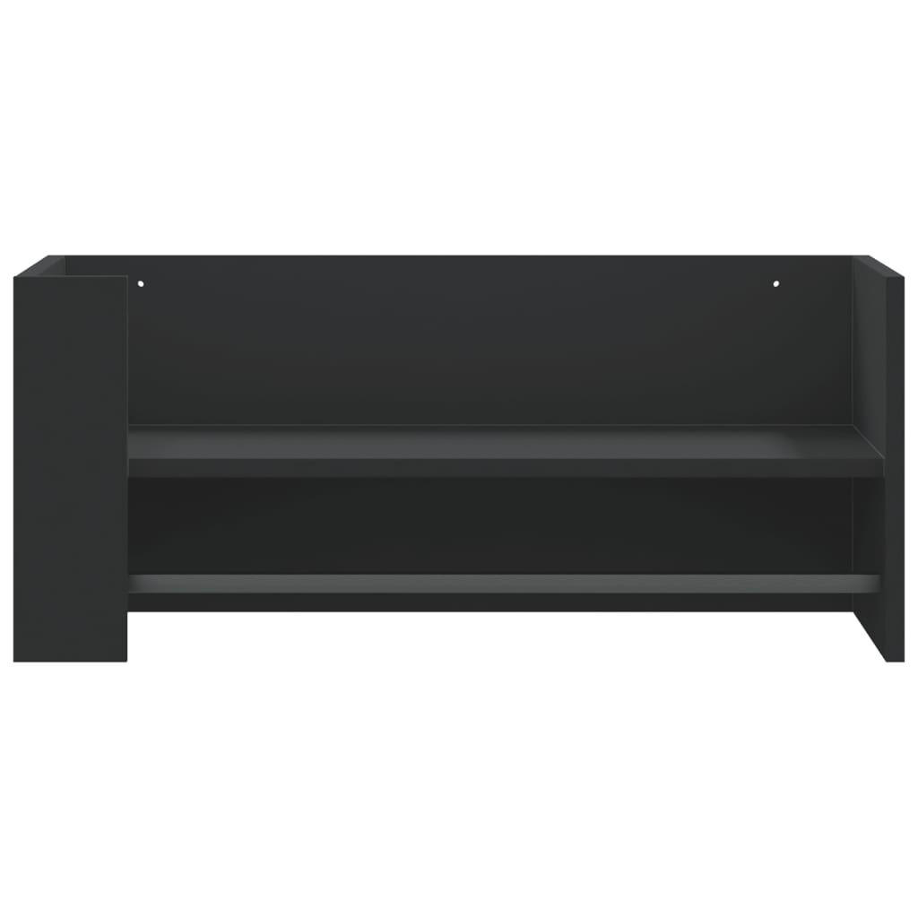 Wandschap 70,5x35x30,5 cm bewerkt hout zwart is nu te koop bij PeponiXL, paradijselijk wonen!