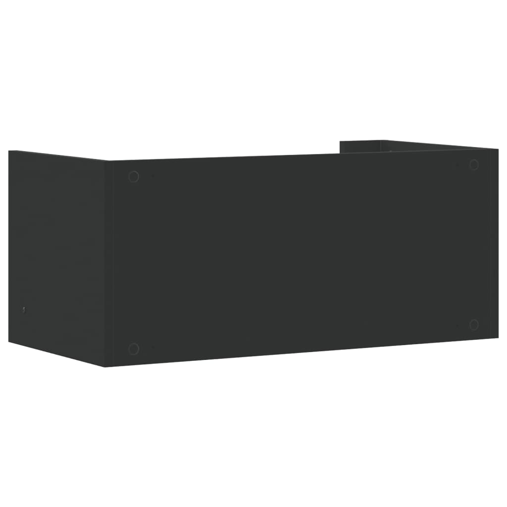 Wandschap 70,5x35x30,5 cm bewerkt hout zwart is nu te koop bij PeponiXL, paradijselijk wonen!