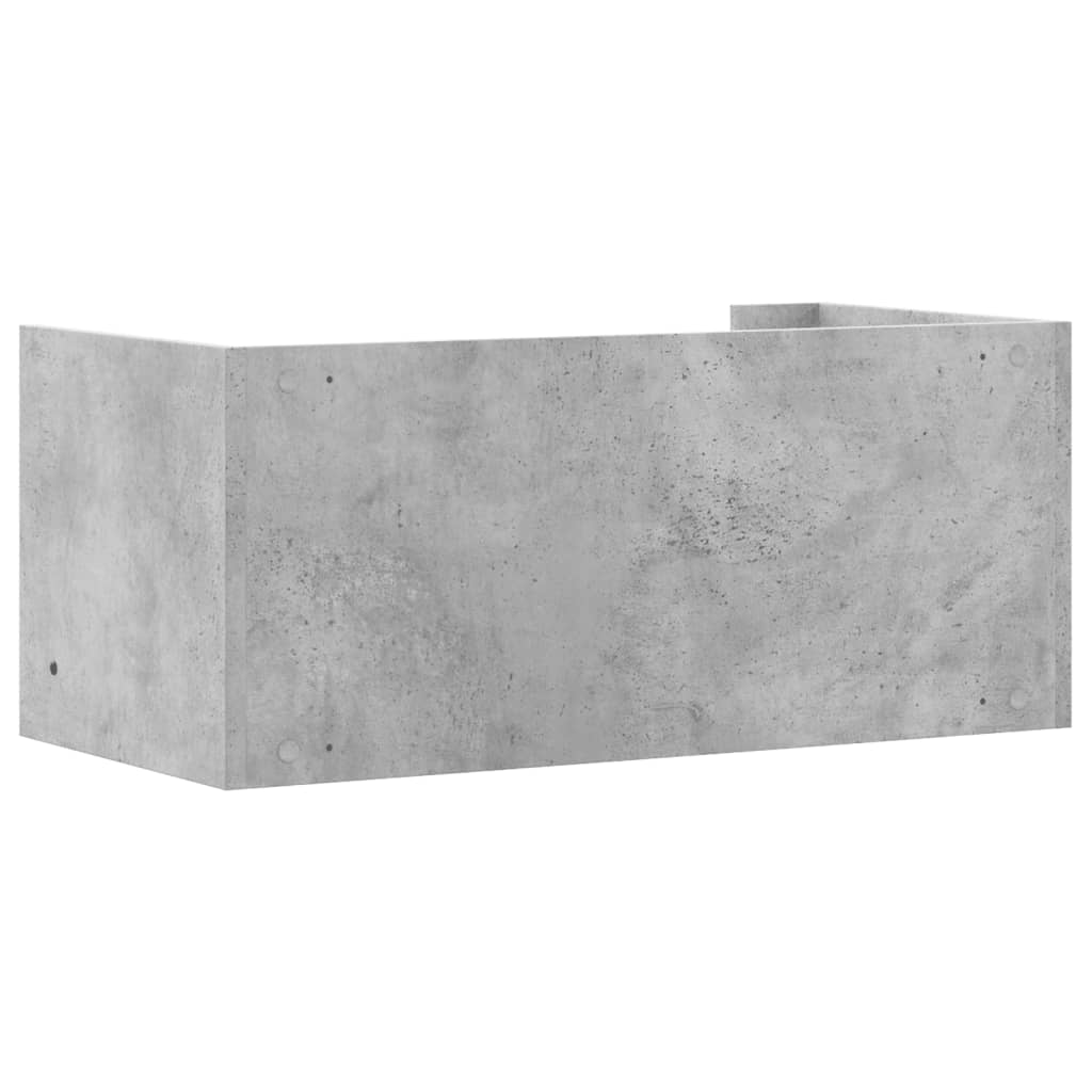 Wandschap 70,5x35x30,5 cm bewerkt hout betongrijs is nu te koop bij PeponiXL, paradijselijk wonen!