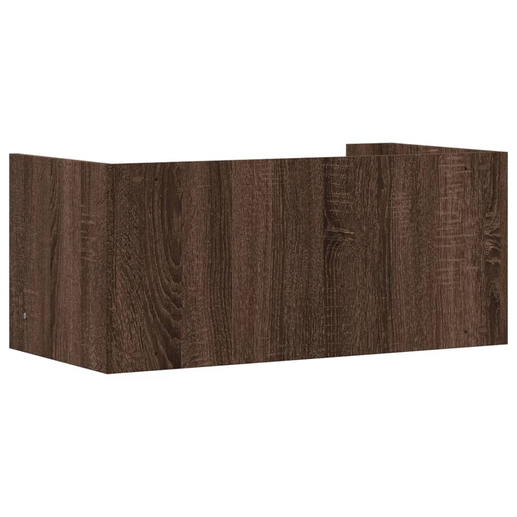 Wandschap 70,5x35x30,5 cm bewerkt hout bruin eikenkleurig is nu te koop bij PeponiXL, paradijselijk wonen!