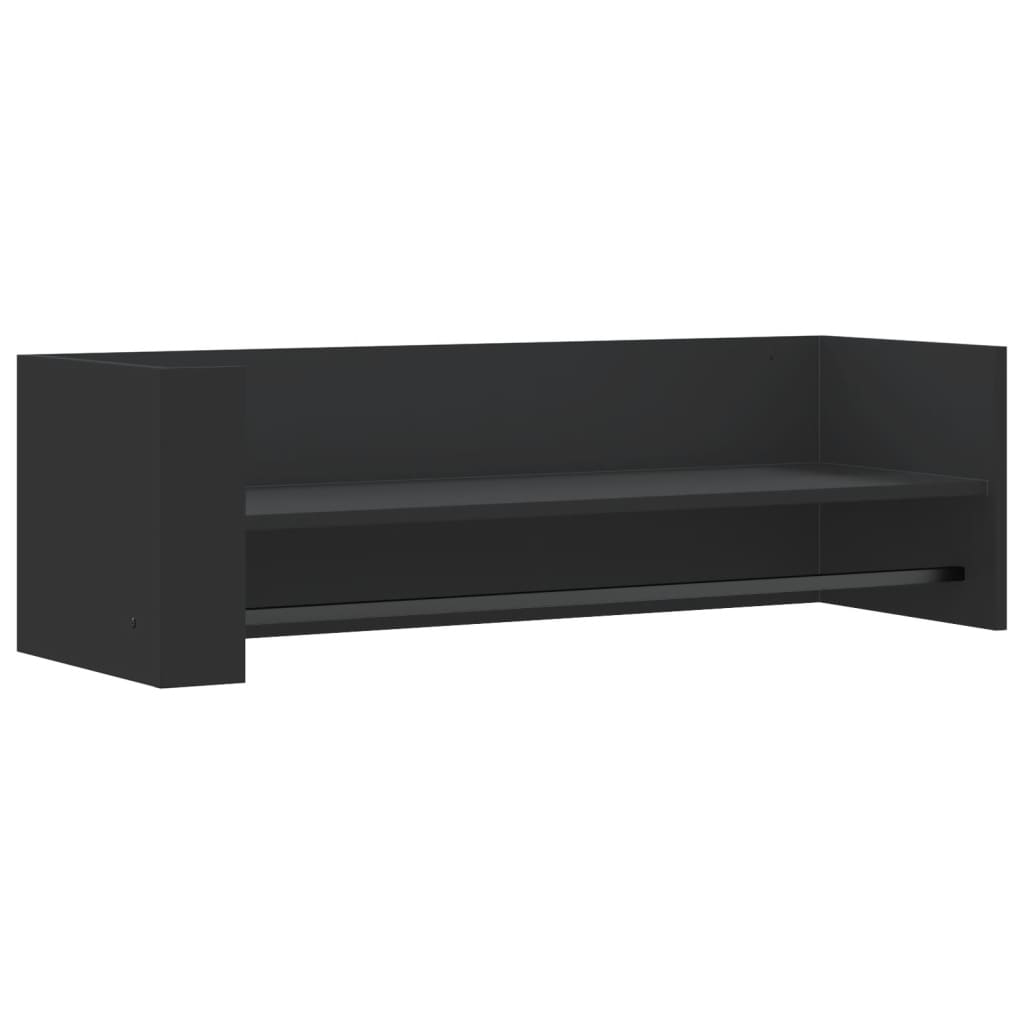 Wandschap 100x35x30,5 cm bewerkt hout zwart is nu te koop bij PeponiXL, paradijselijk wonen!