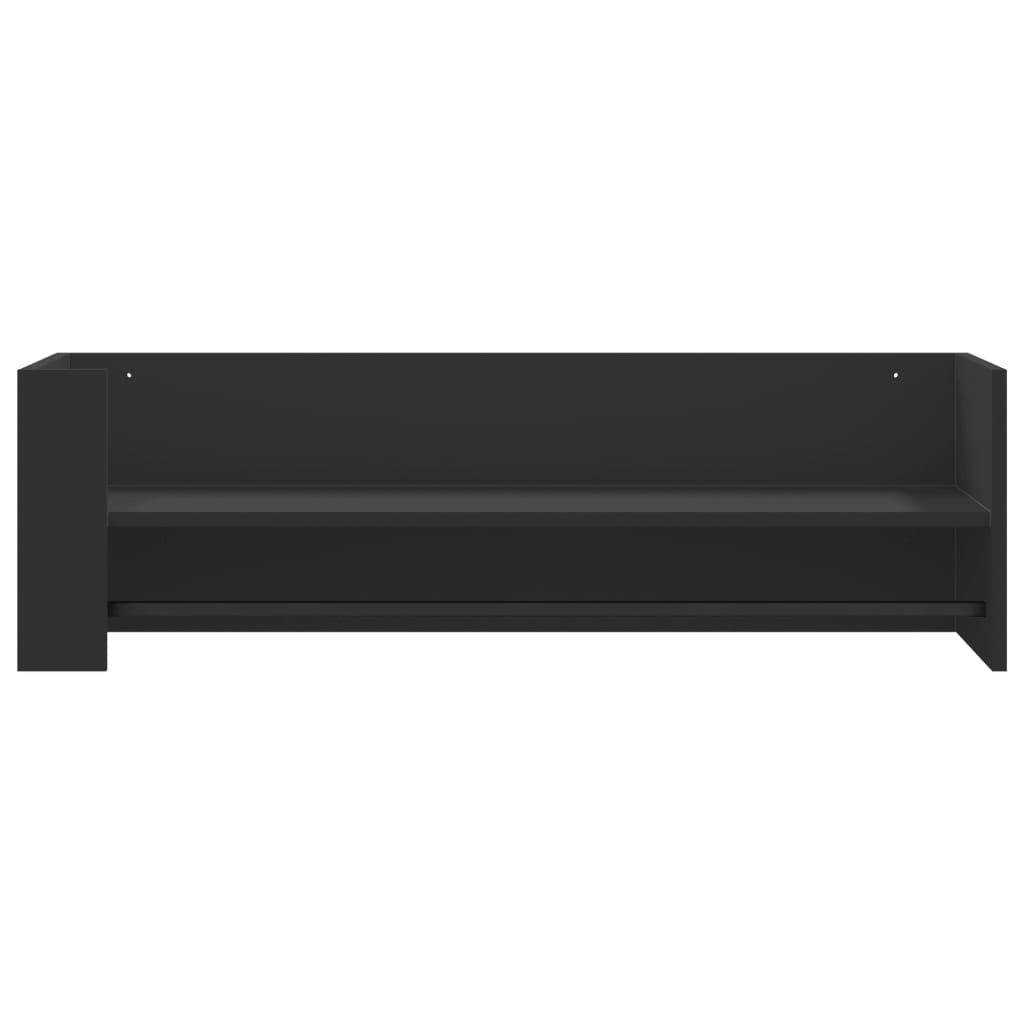 Wandschap 100x35x30,5 cm bewerkt hout zwart is nu te koop bij PeponiXL, paradijselijk wonen!