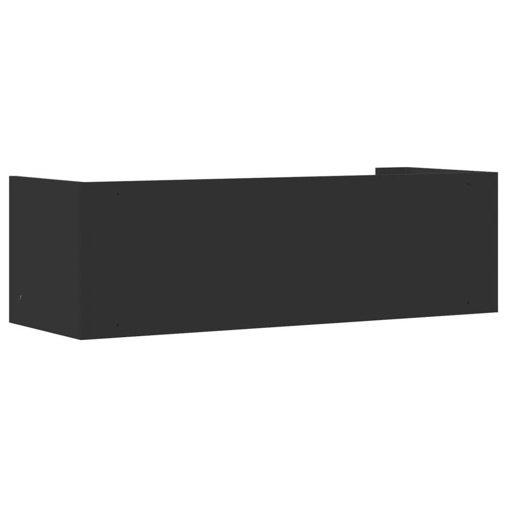 Wandschap 100x35x30,5 cm bewerkt hout zwart is nu te koop bij PeponiXL, paradijselijk wonen!