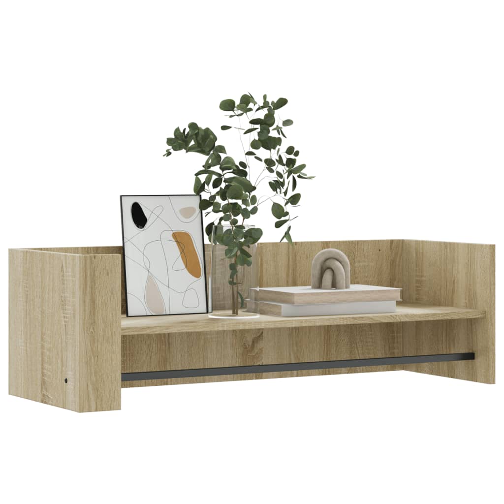 Wandschap 100x35x30,5 cm bewerkt hout sonoma eikenkleurig is nu te koop bij PeponiXL, paradijselijk wonen!