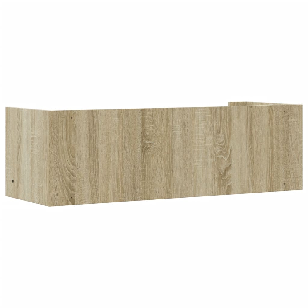 Wandschap 100x35x30,5 cm bewerkt hout sonoma eikenkleurig is nu te koop bij PeponiXL, paradijselijk wonen!