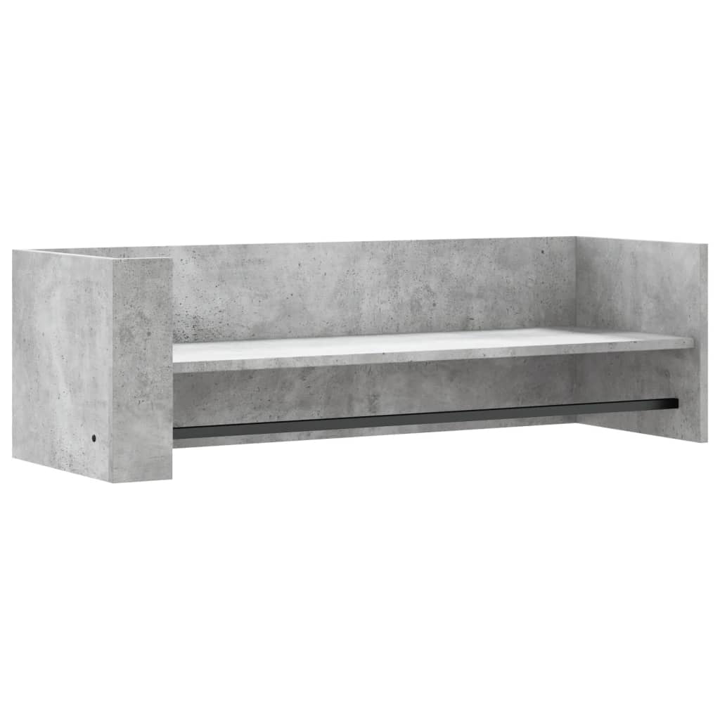Wandschap 100x35x30,5 cm bewerkt hout betongrijs is nu te koop bij PeponiXL, paradijselijk wonen!