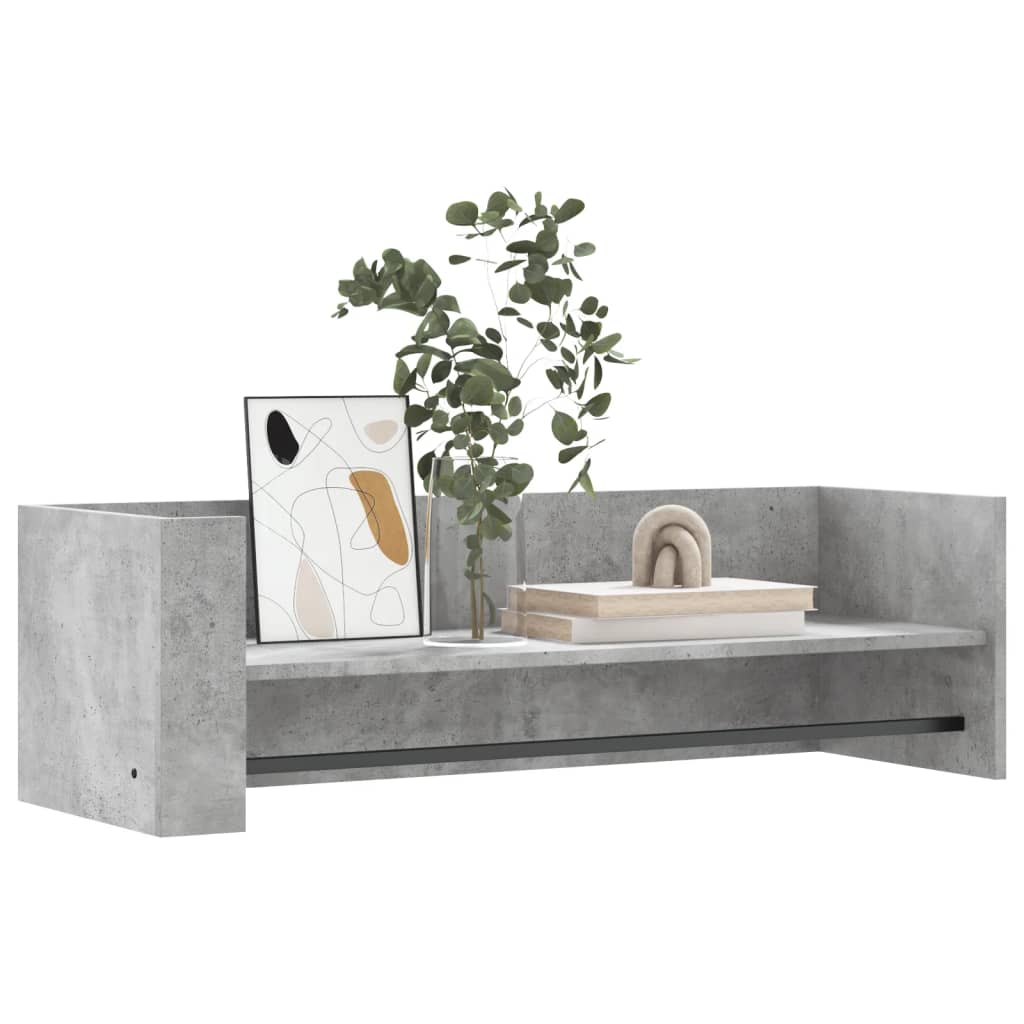Wandschap 100x35x30,5 cm bewerkt hout betongrijs is nu te koop bij PeponiXL, paradijselijk wonen!