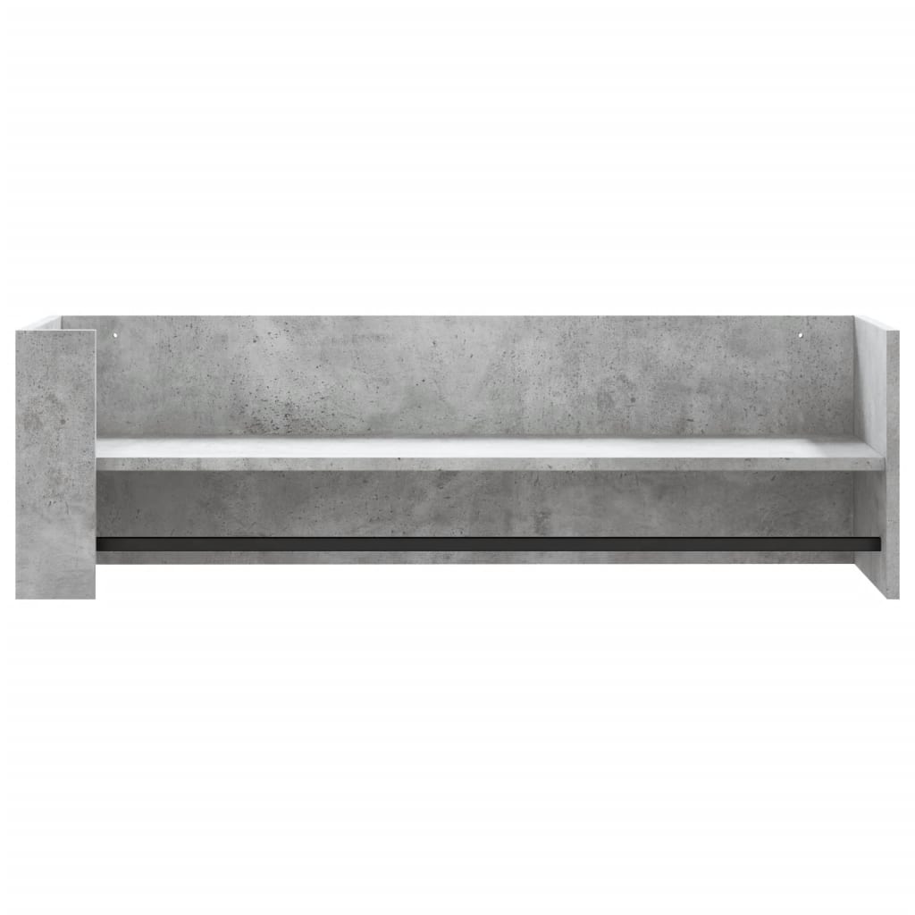 Wandschap 100x35x30,5 cm bewerkt hout betongrijs is nu te koop bij PeponiXL, paradijselijk wonen!