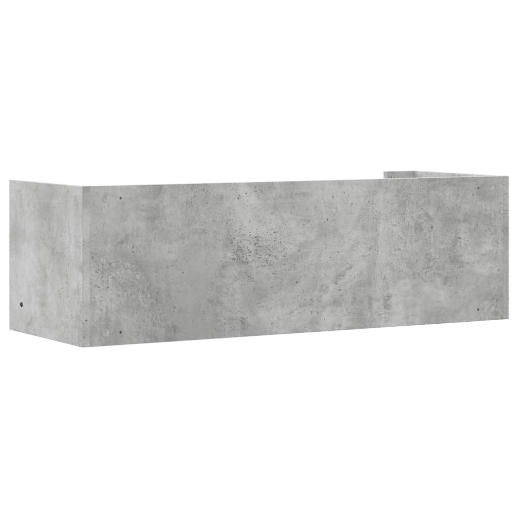 Wandschap 100x35x30,5 cm bewerkt hout betongrijs is nu te koop bij PeponiXL, paradijselijk wonen!