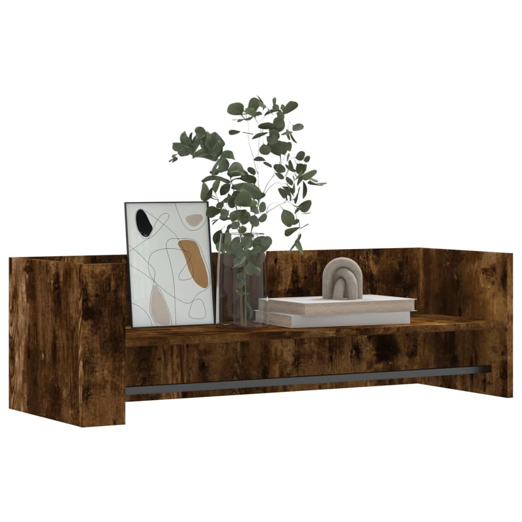 Wandschap 100x35x30,5 cm bewerkt hout gerookt eikenkleurig is nu te koop bij PeponiXL, paradijselijk wonen!