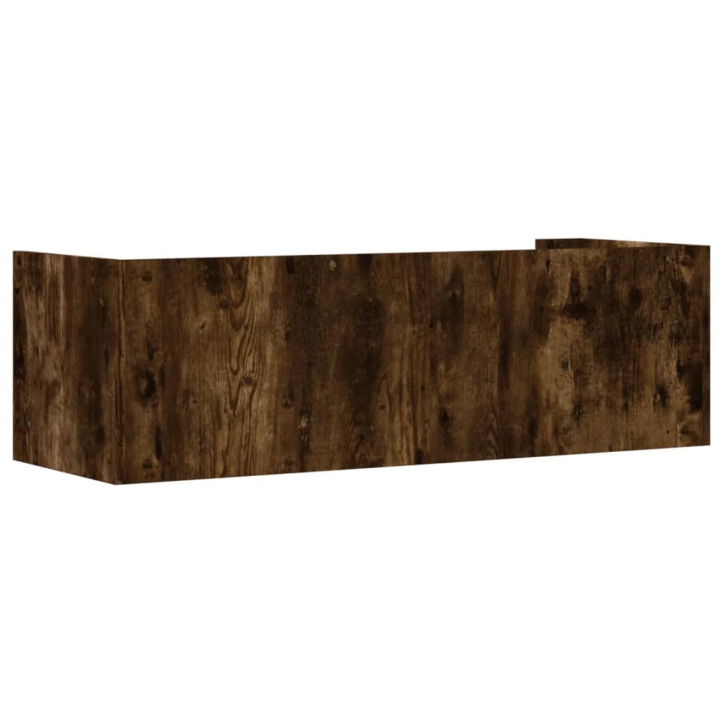Wandschap 100x35x30,5 cm bewerkt hout gerookt eikenkleurig is nu te koop bij PeponiXL, paradijselijk wonen!