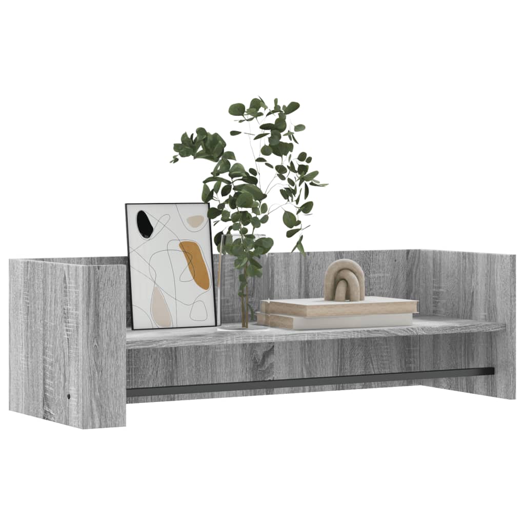 Wandschap 100x35x30,5 cm bewerkt hout grijs sonoma eikenkleurig is nu te koop bij PeponiXL, paradijselijk wonen!