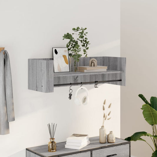 Wandschap 100x35x30,5 cm bewerkt hout grijs sonoma eikenkleurig is nu te koop bij PeponiXL, paradijselijk wonen!