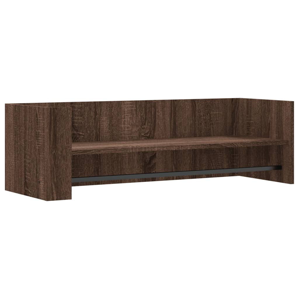 Wandschap 100x35x30,5 cm bewerkt hout bruin eikenkleurig is nu te koop bij PeponiXL, paradijselijk wonen!