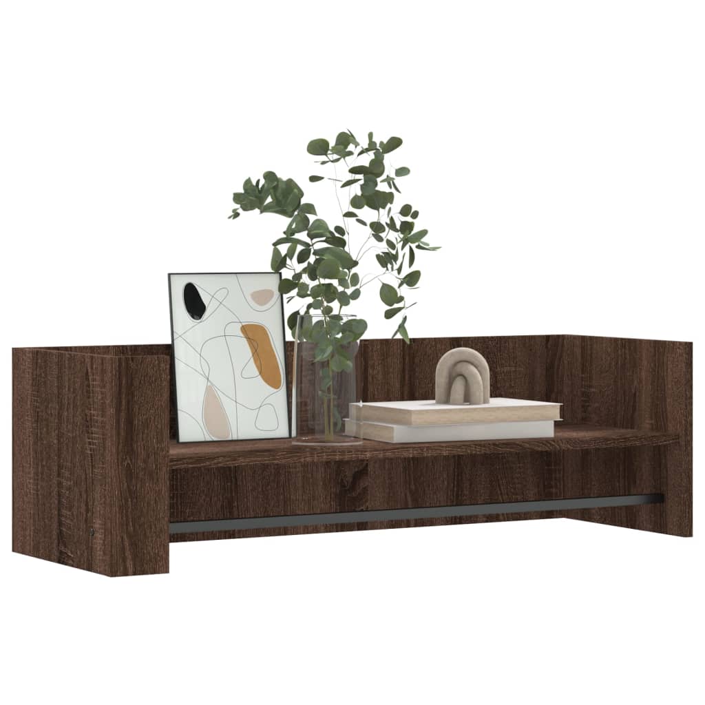 Wandschap 100x35x30,5 cm bewerkt hout bruin eikenkleurig is nu te koop bij PeponiXL, paradijselijk wonen!