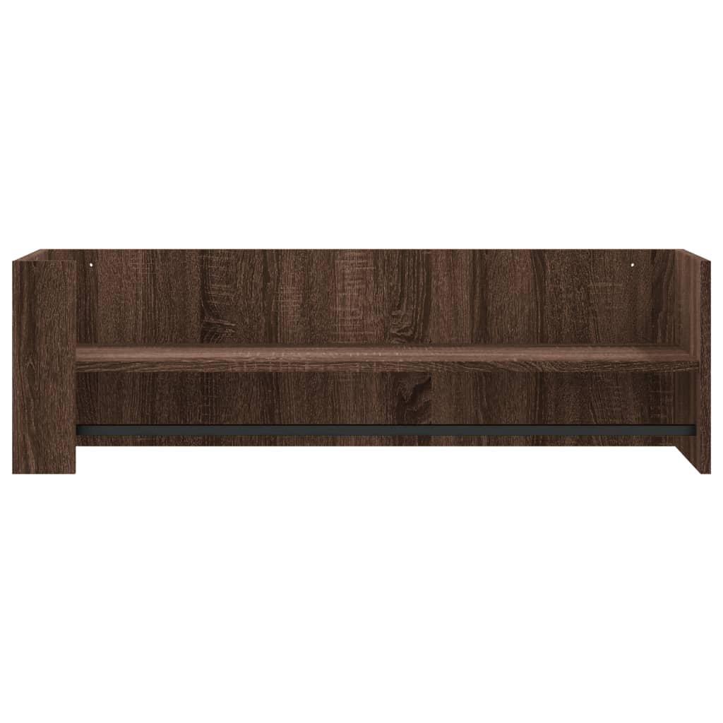 Wandschap 100x35x30,5 cm bewerkt hout bruin eikenkleurig is nu te koop bij PeponiXL, paradijselijk wonen!