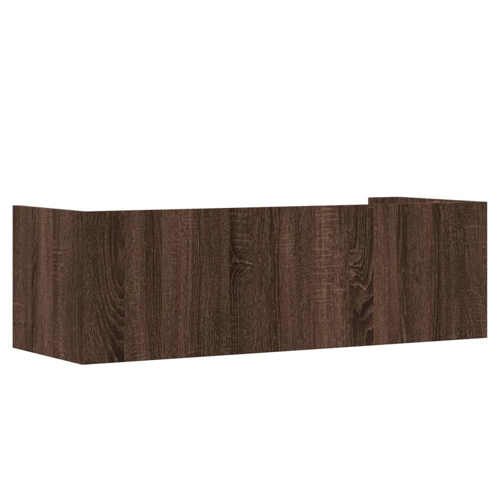 Wandschap 100x35x30,5 cm bewerkt hout bruin eikenkleurig is nu te koop bij PeponiXL, paradijselijk wonen!