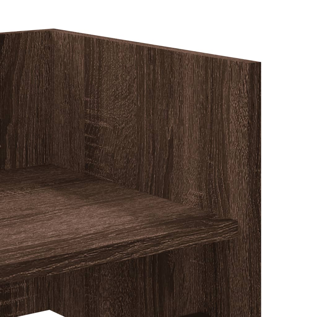Wandschap 100x35x30,5 cm bewerkt hout bruin eikenkleurig is nu te koop bij PeponiXL, paradijselijk wonen!