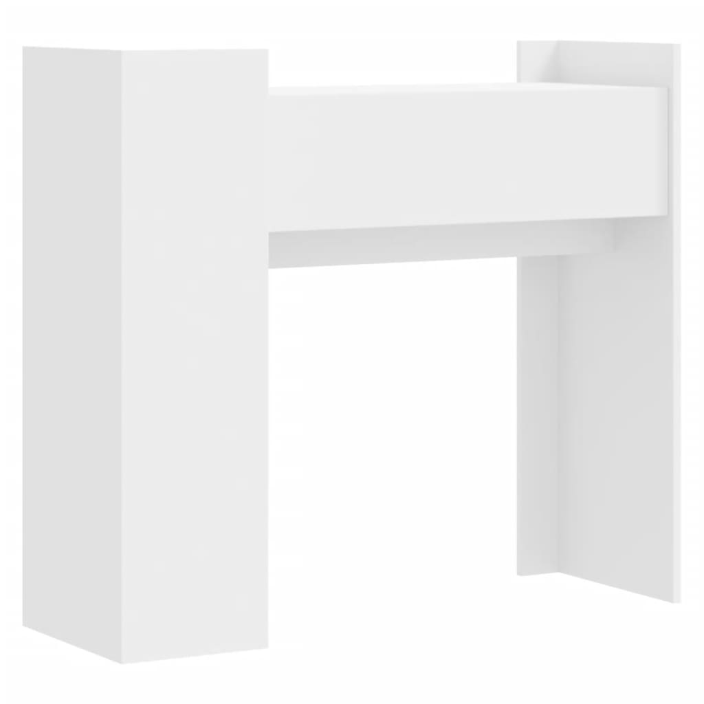 Wandtafel 100x35x90 cm bewerkt hout wit is nu te koop bij PeponiXL, paradijselijk wonen!