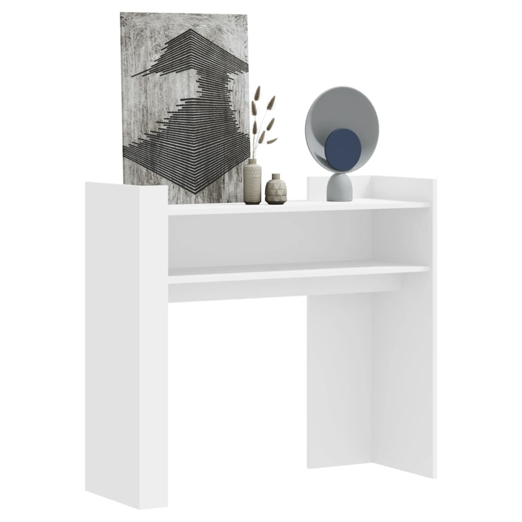 Wandtafel 100x35x90 cm bewerkt hout wit is nu te koop bij PeponiXL, paradijselijk wonen!