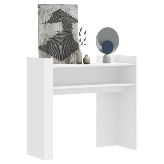 Wandtafel 100x35x90 cm bewerkt hout wit is nu te koop bij PeponiXL, paradijselijk wonen!