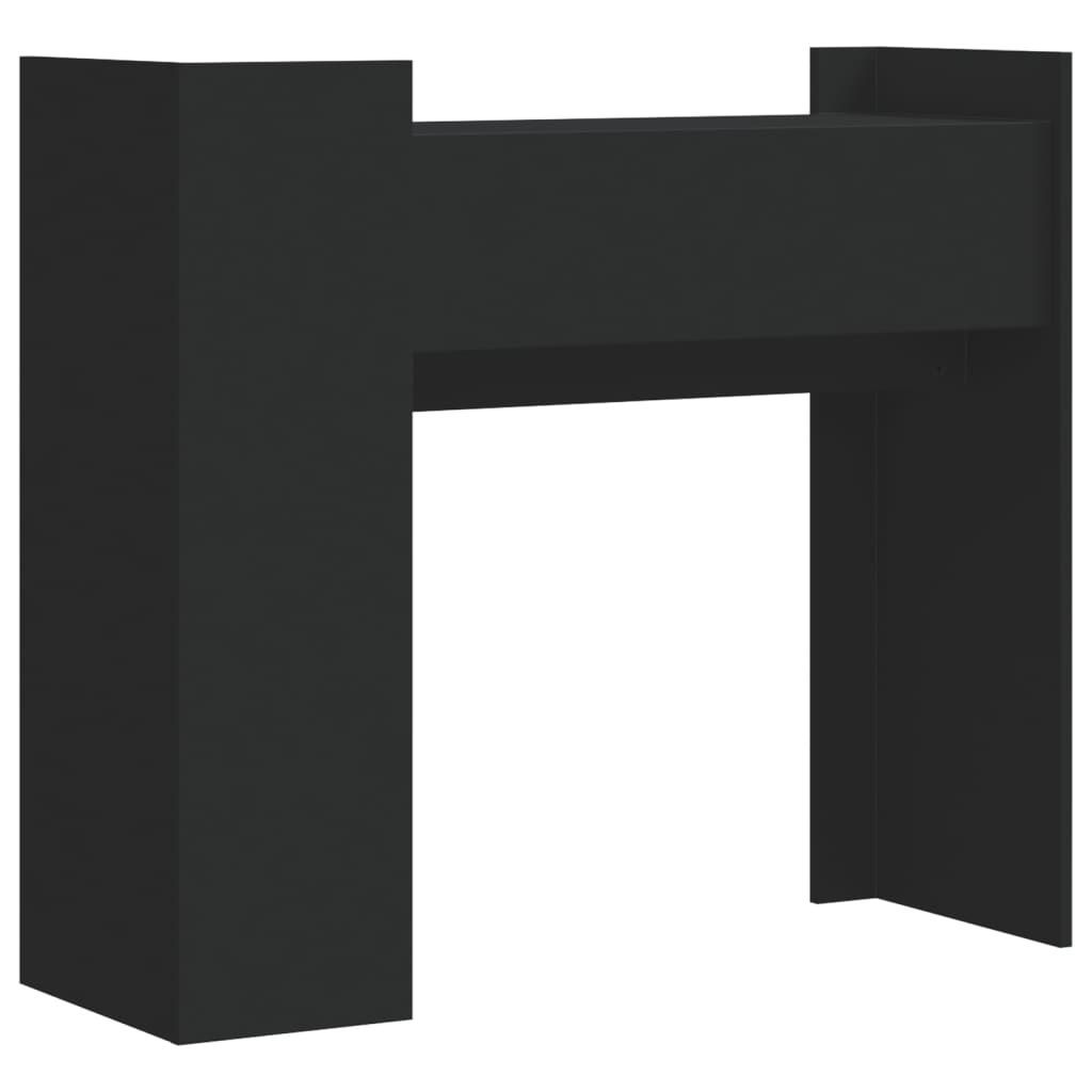 Wandtafel 100x35x90 cm bewerkt hout zwart is nu te koop bij PeponiXL, paradijselijk wonen!