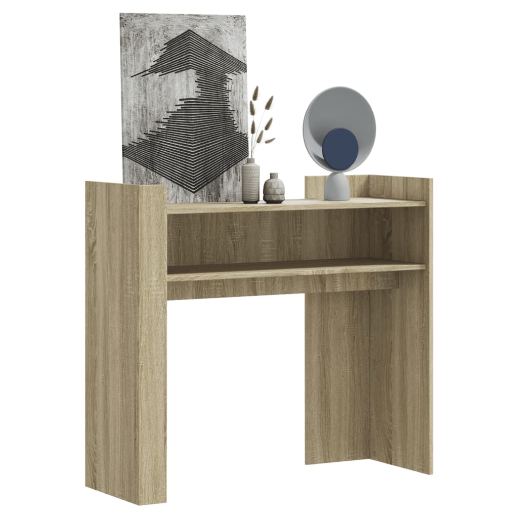 Wandtafel 100x35x90 cm bewerkt hout sonoma eikenkleurig is nu te koop bij PeponiXL, paradijselijk wonen!