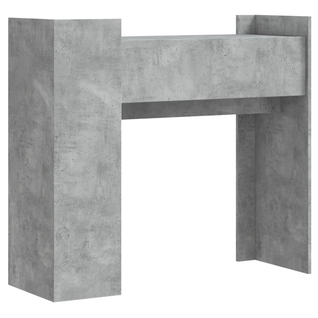 Wandtafel 100x35x90 cm bewerkt hout betongrijs is nu te koop bij PeponiXL, paradijselijk wonen!