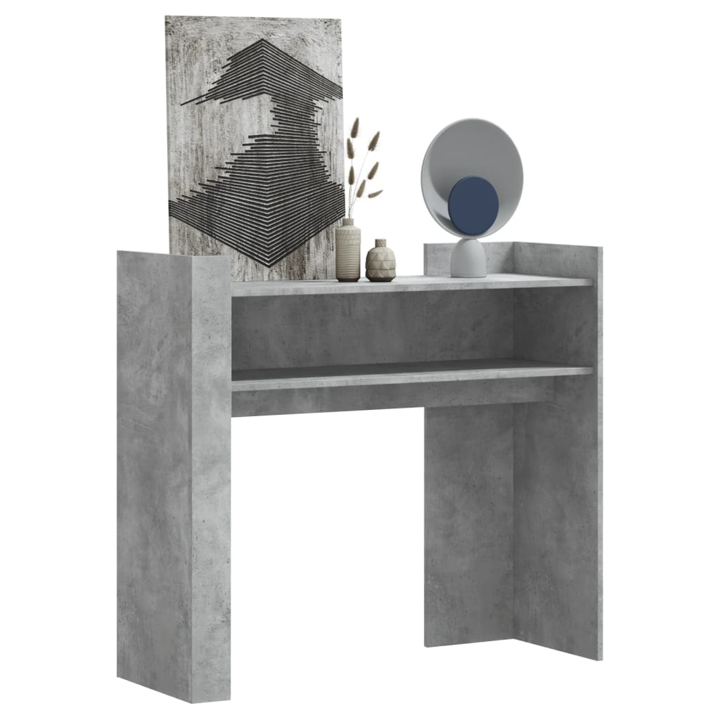 Wandtafel 100x35x90 cm bewerkt hout betongrijs is nu te koop bij PeponiXL, paradijselijk wonen!