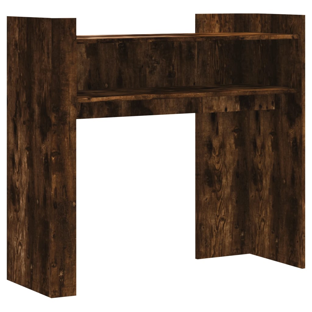 Wandtafel 100x35x90 cm bewerkt hout gerookt eikenkleurig is nu te koop bij PeponiXL, paradijselijk wonen!
