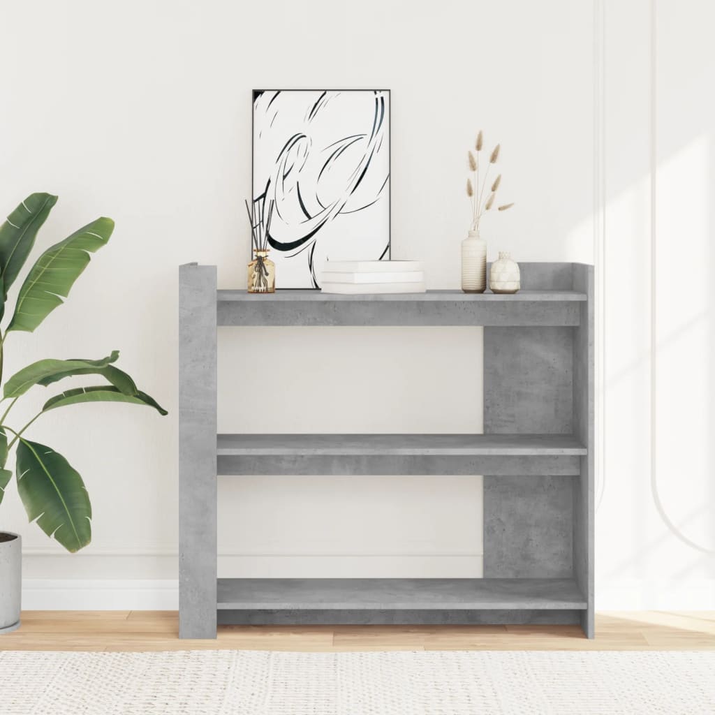 Wandtafel 100x35x90 cm bewerkt hout betongrijs is nu te koop bij PeponiXL, paradijselijk wonen!