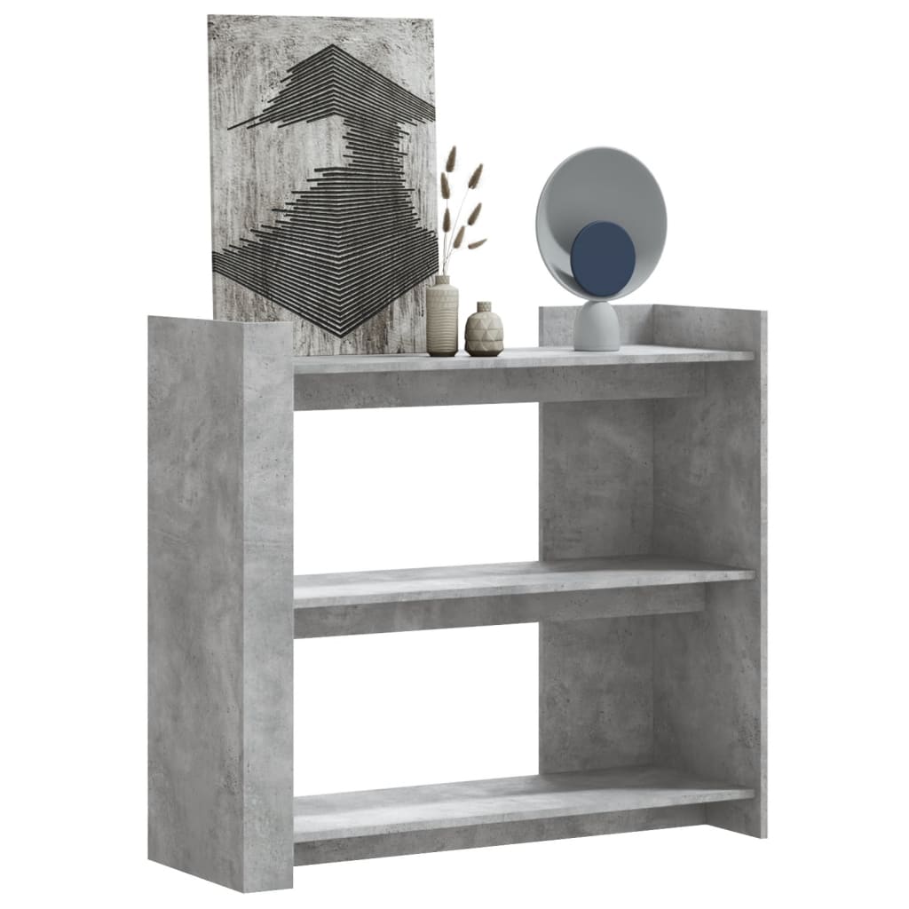 Wandtafel 100x35x90 cm bewerkt hout betongrijs is nu te koop bij PeponiXL, paradijselijk wonen!