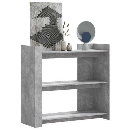 Wandtafel 100x35x90 cm bewerkt hout betongrijs is nu te koop bij PeponiXL, paradijselijk wonen!