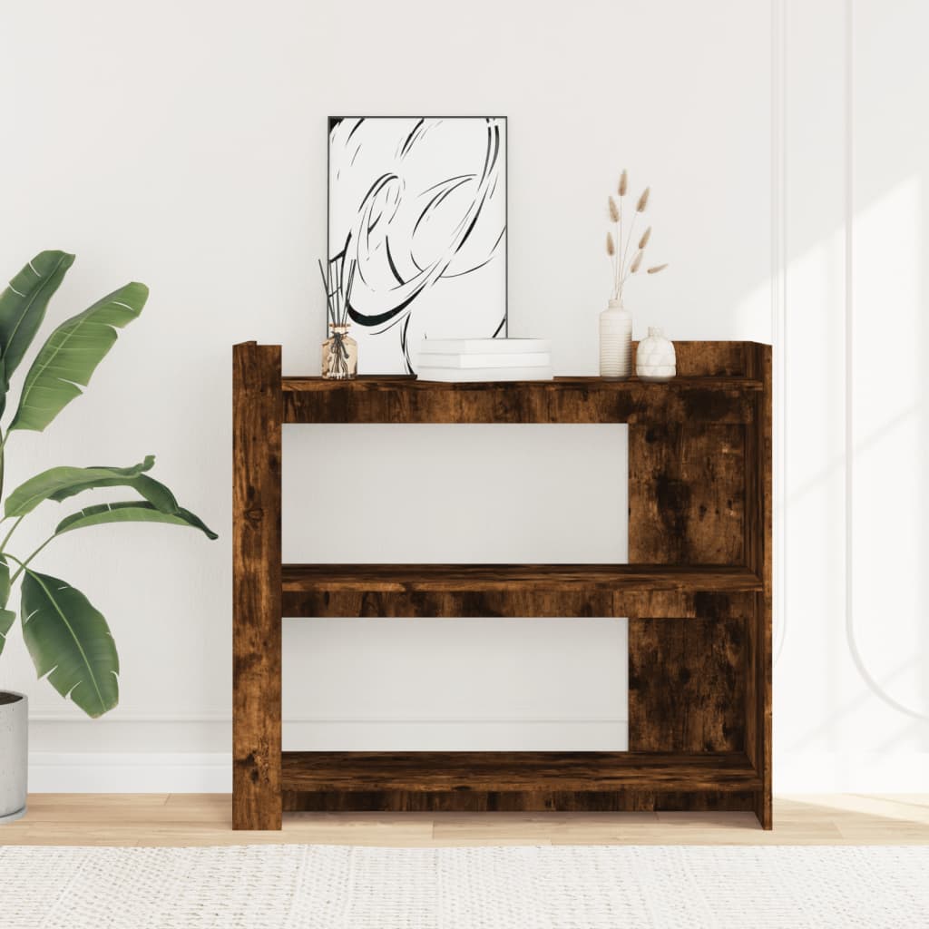Wandtafel 100x35x90 cm bewerkt hout gerookt eikenkleurig is nu te koop bij PeponiXL, paradijselijk wonen!