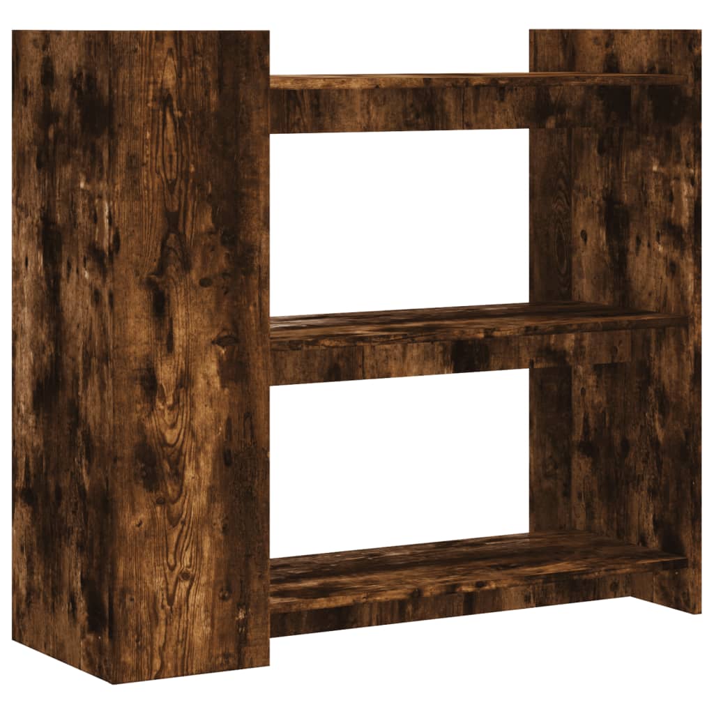 Wandtafel 100x35x90 cm bewerkt hout gerookt eikenkleurig is nu te koop bij PeponiXL, paradijselijk wonen!