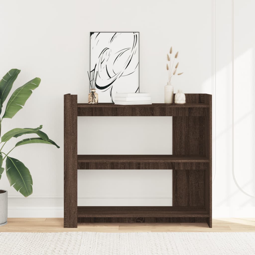 Wandtafel 100x35x90 cm bewerkt hout bruin eikenkleurig is nu te koop bij PeponiXL, paradijselijk wonen!