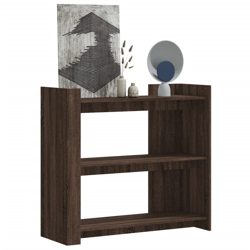 Wandtafel 100x35x90 cm bewerkt hout bruin eikenkleurig is nu te koop bij PeponiXL, paradijselijk wonen!