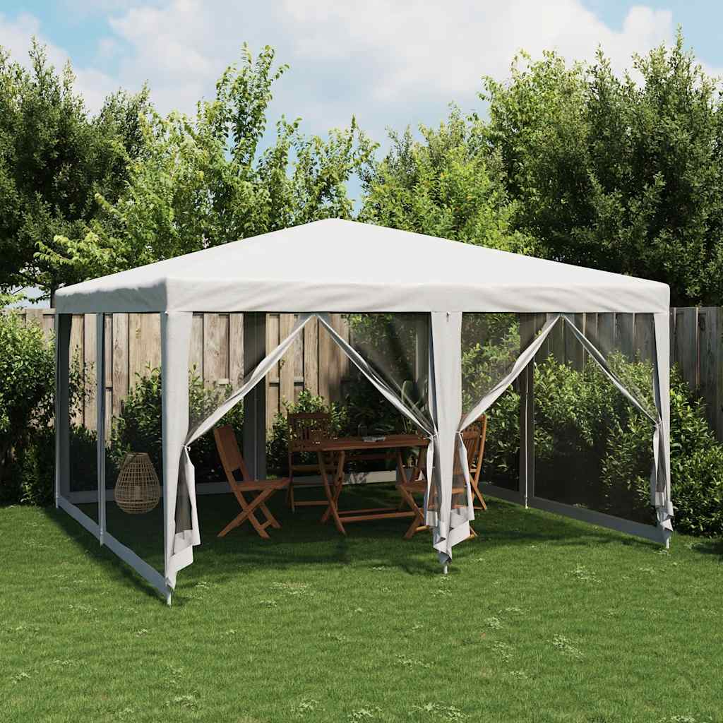 Partytent met 8 mesh zijwanden 4x4 m HDPE wit is nu te koop bij PeponiXL, paradijselijk wonen!