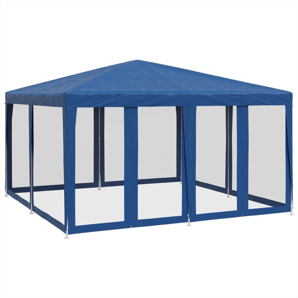 Partytent met 8 mesh zijwanden 4x4 m HDPE blauw is nu te koop bij PeponiXL, paradijselijk wonen!