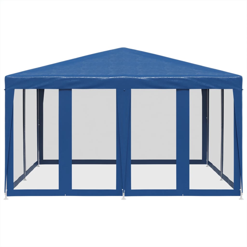 Partytent met 8 mesh zijwanden 4x4 m HDPE blauw is nu te koop bij PeponiXL, paradijselijk wonen!
