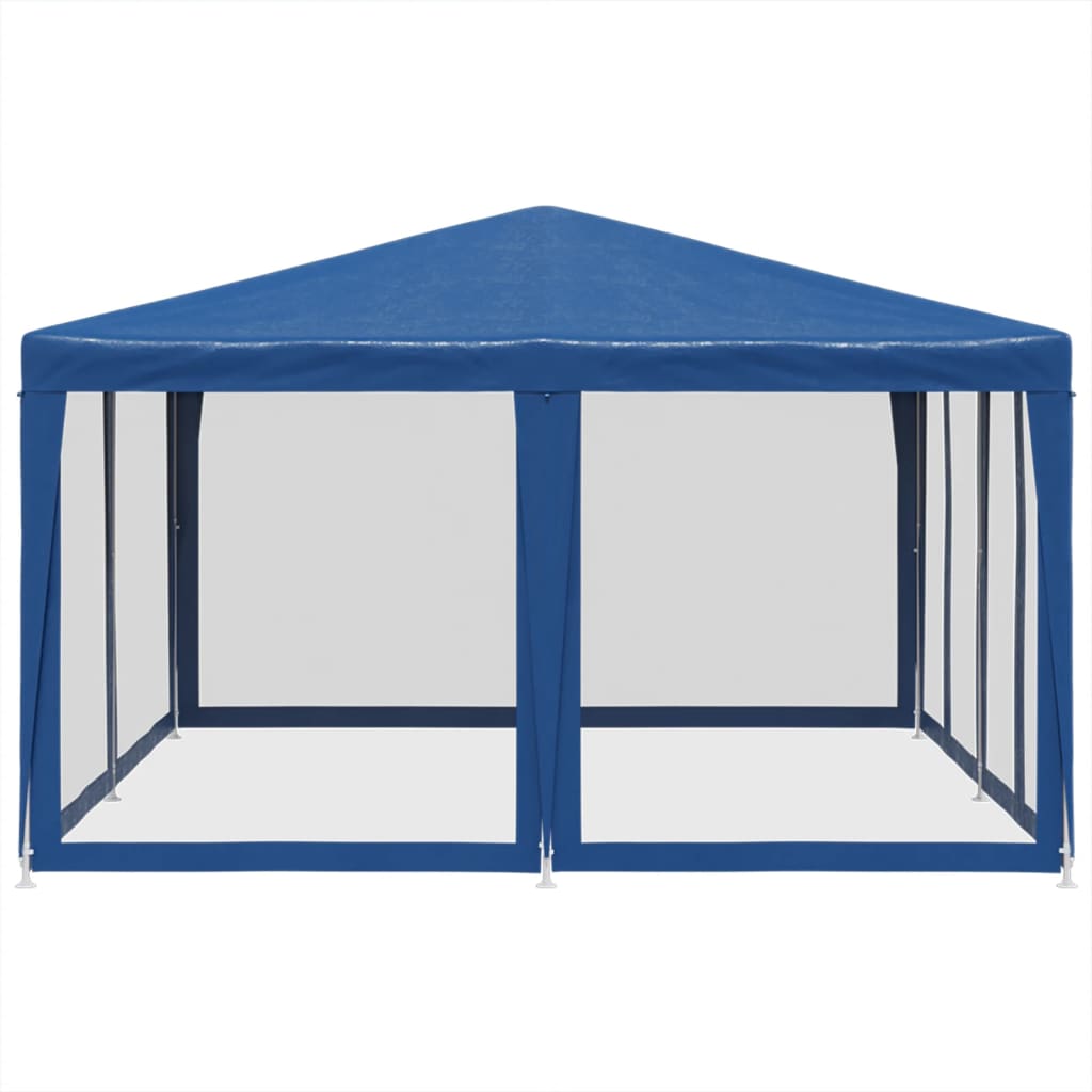 Partytent met 8 mesh zijwanden 4x4 m HDPE blauw is nu te koop bij PeponiXL, paradijselijk wonen!