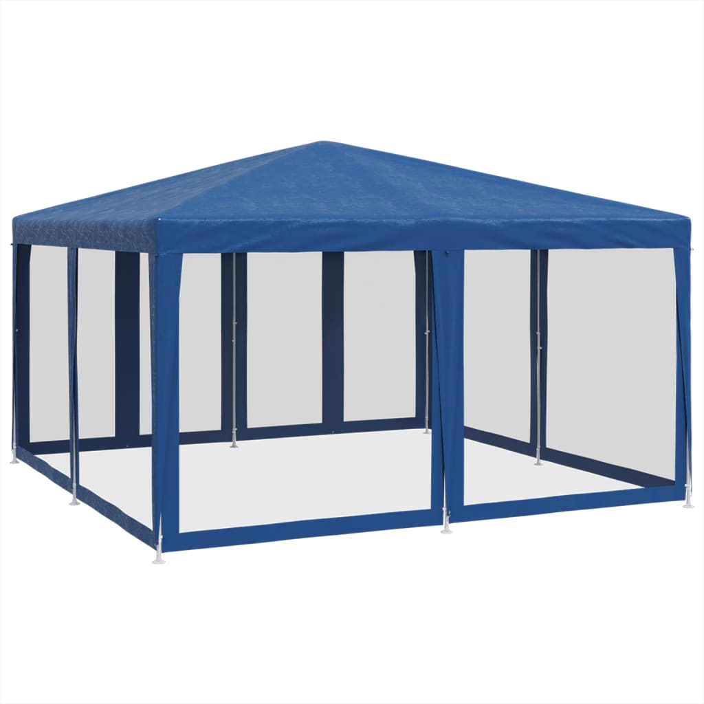 Partytent met 8 mesh zijwanden 4x4 m HDPE blauw is nu te koop bij PeponiXL, paradijselijk wonen!