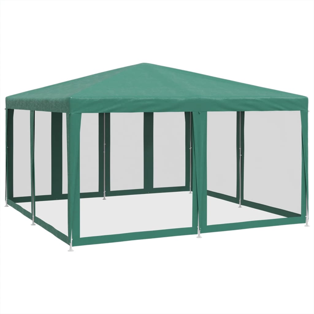 Partytent met 8 mesh zijwanden 4x4 m HDPE groen is nu te koop bij PeponiXL, paradijselijk wonen!