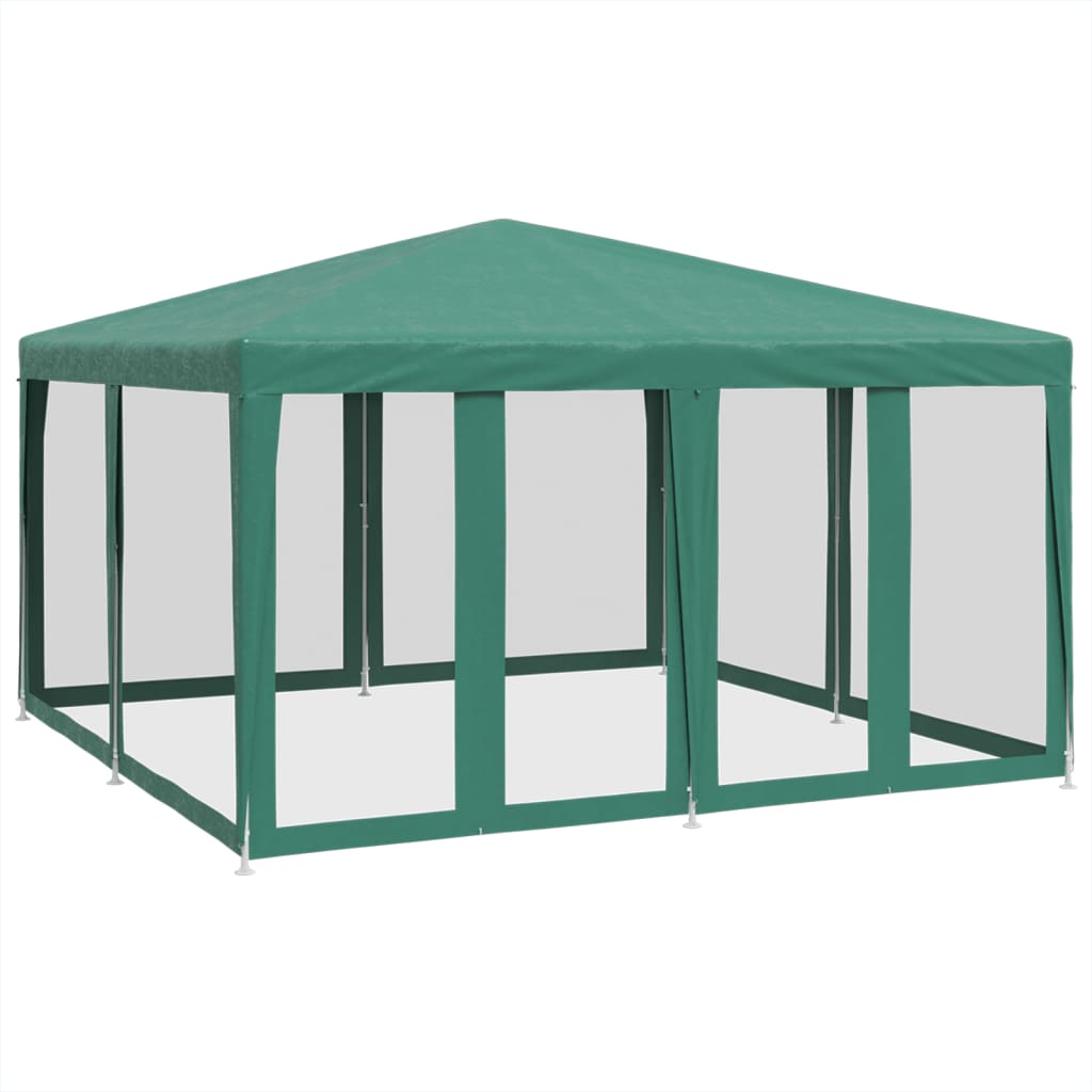 Partytent met 8 mesh zijwanden 4x4 m HDPE groen is nu te koop bij PeponiXL, paradijselijk wonen!