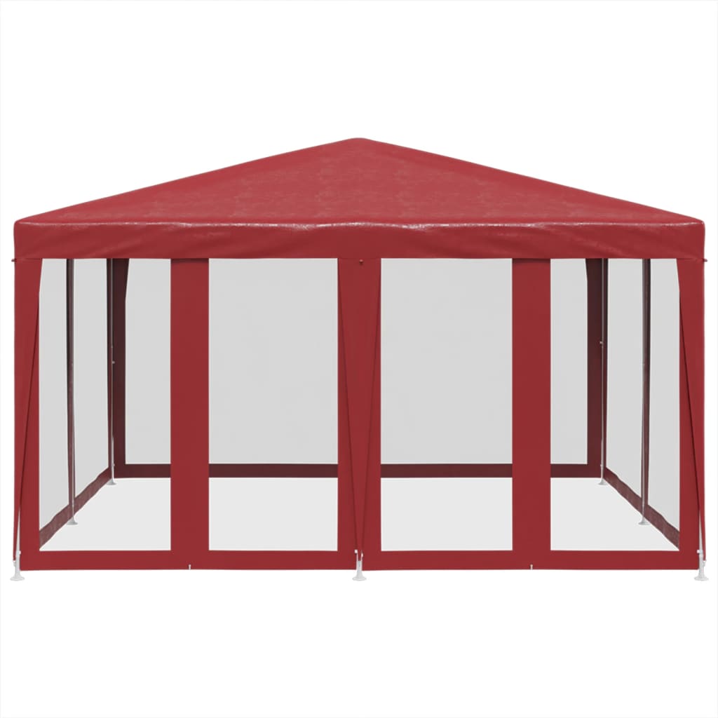 Partytent met 8 mesh zijwanden 4x4 m HDPE rood is nu te koop bij PeponiXL, paradijselijk wonen!