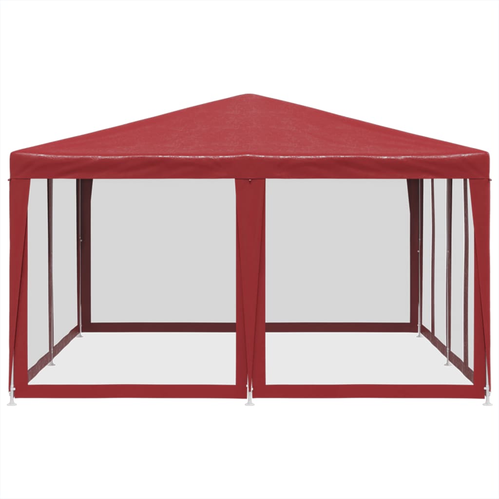 Partytent met 8 mesh zijwanden 4x4 m HDPE rood is nu te koop bij PeponiXL, paradijselijk wonen!